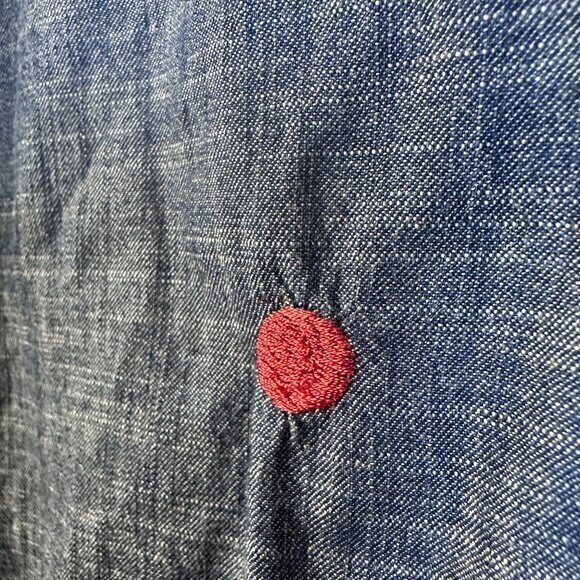 Eshakti‎ top women 3X 24W denim chambray embroidered polka dots tunic - Picture 4 of 8